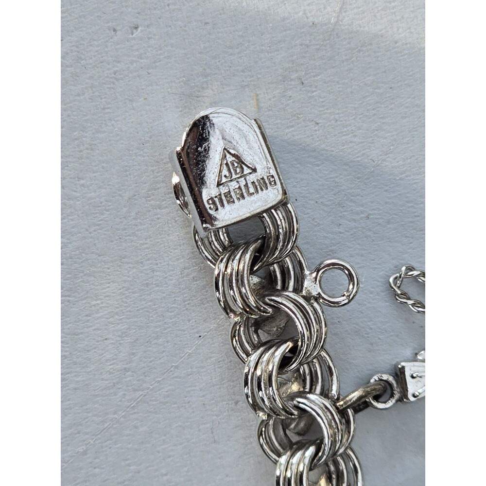 Vintage JB Jacoby Bender Sterling Silver Hearts Charm Bracelet Skater Guitar - Picture 12 of 14